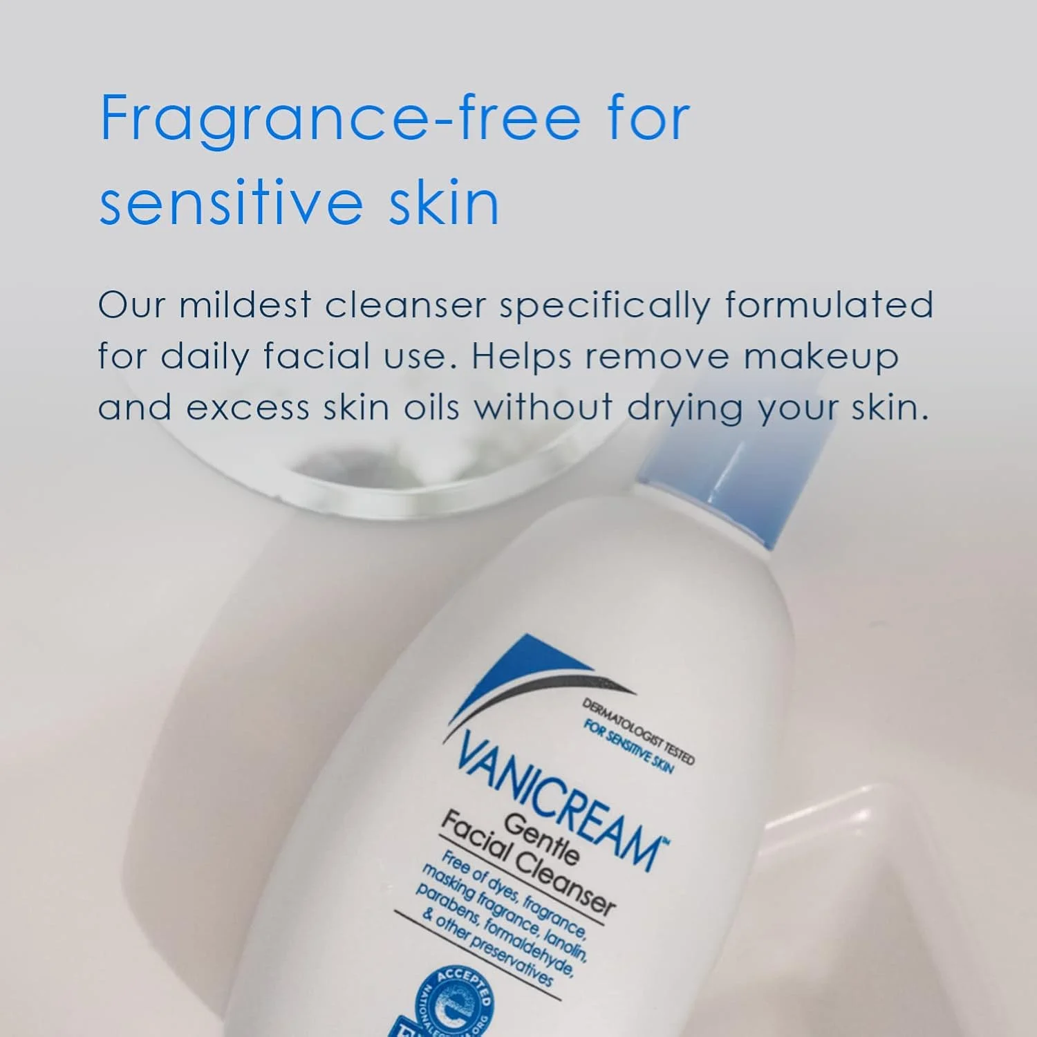 Vanicream Liquid Cleanser - 8 fl oz – Unscented, Gluten-Free Formula for Sensitive Skin & Gentle Facial Cleanser with Pump Dispenser - 8 fl oz - Image 7