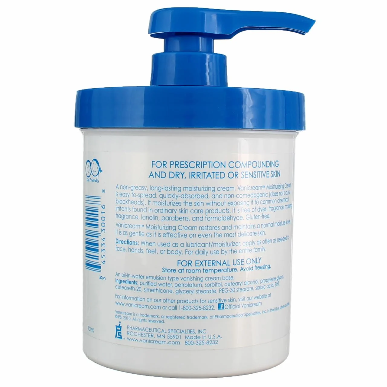 Alternative view of Vanicream Skin Cream With Pump Dispenser 16 oz (Pack of 5)