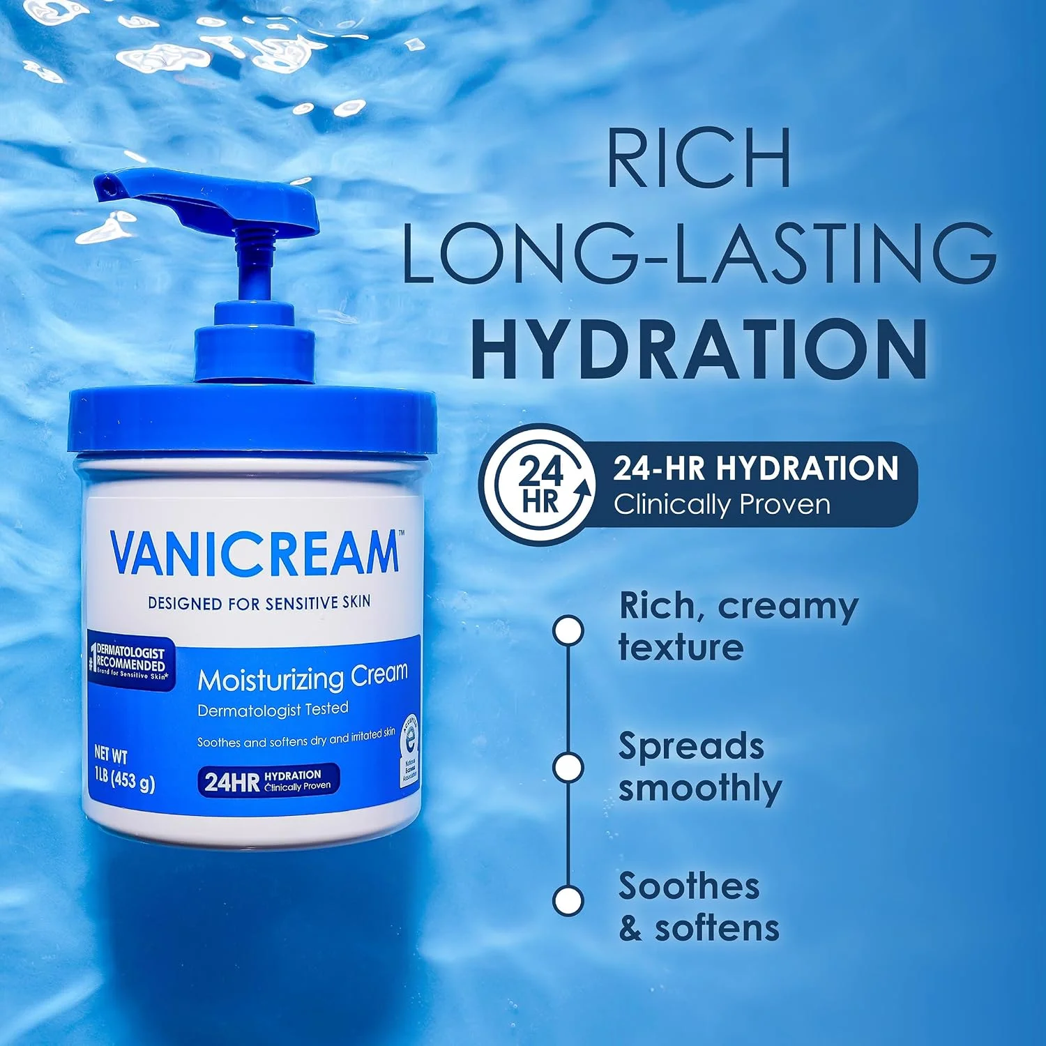 Alternative view of Vanicream Moisturizing Cream, Body & Face Moisturizer, 16 Oz Pump Dispenser