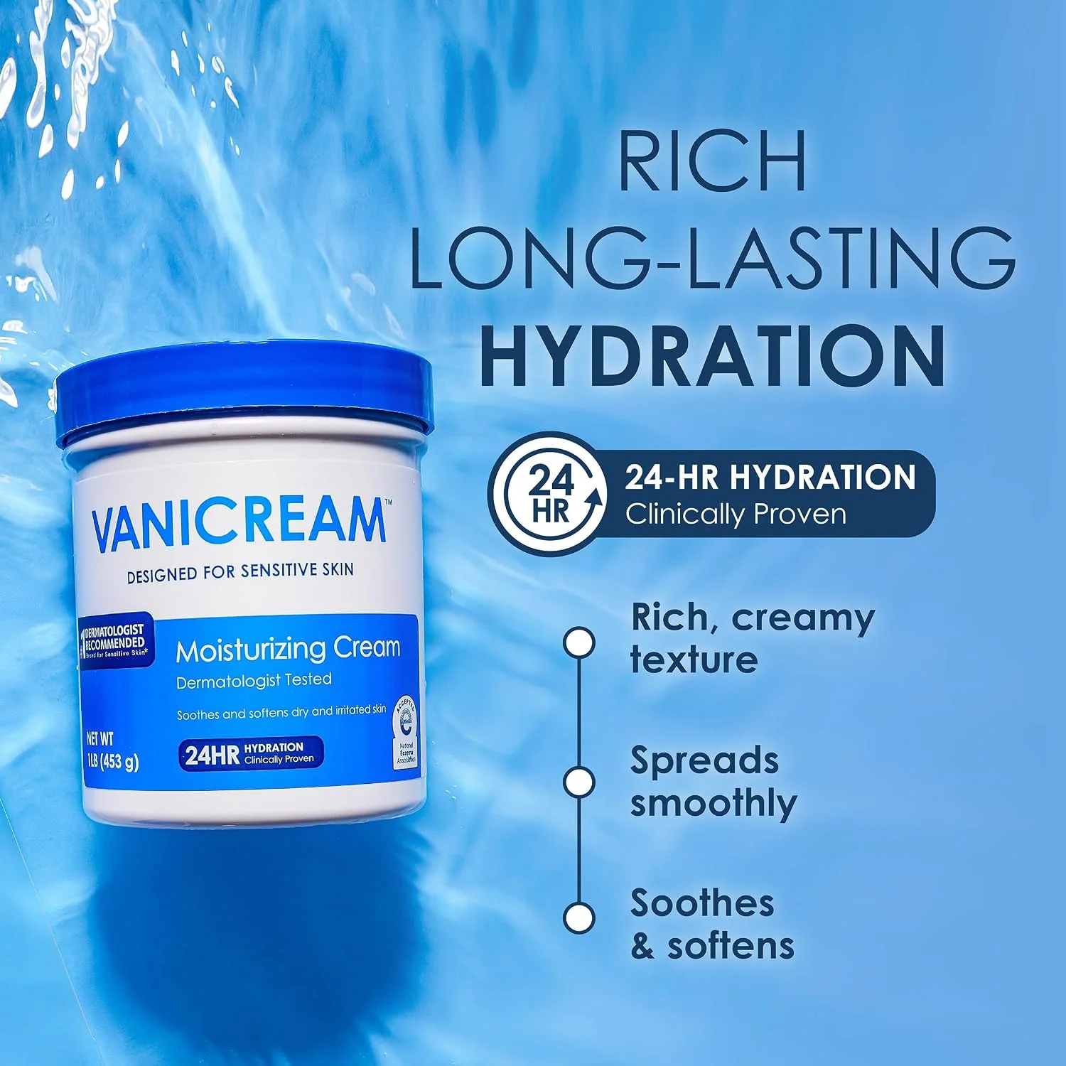Alternative view of Vanicream Moisturizing Cream, Body & Face Moisturizer, 16 Oz Tub