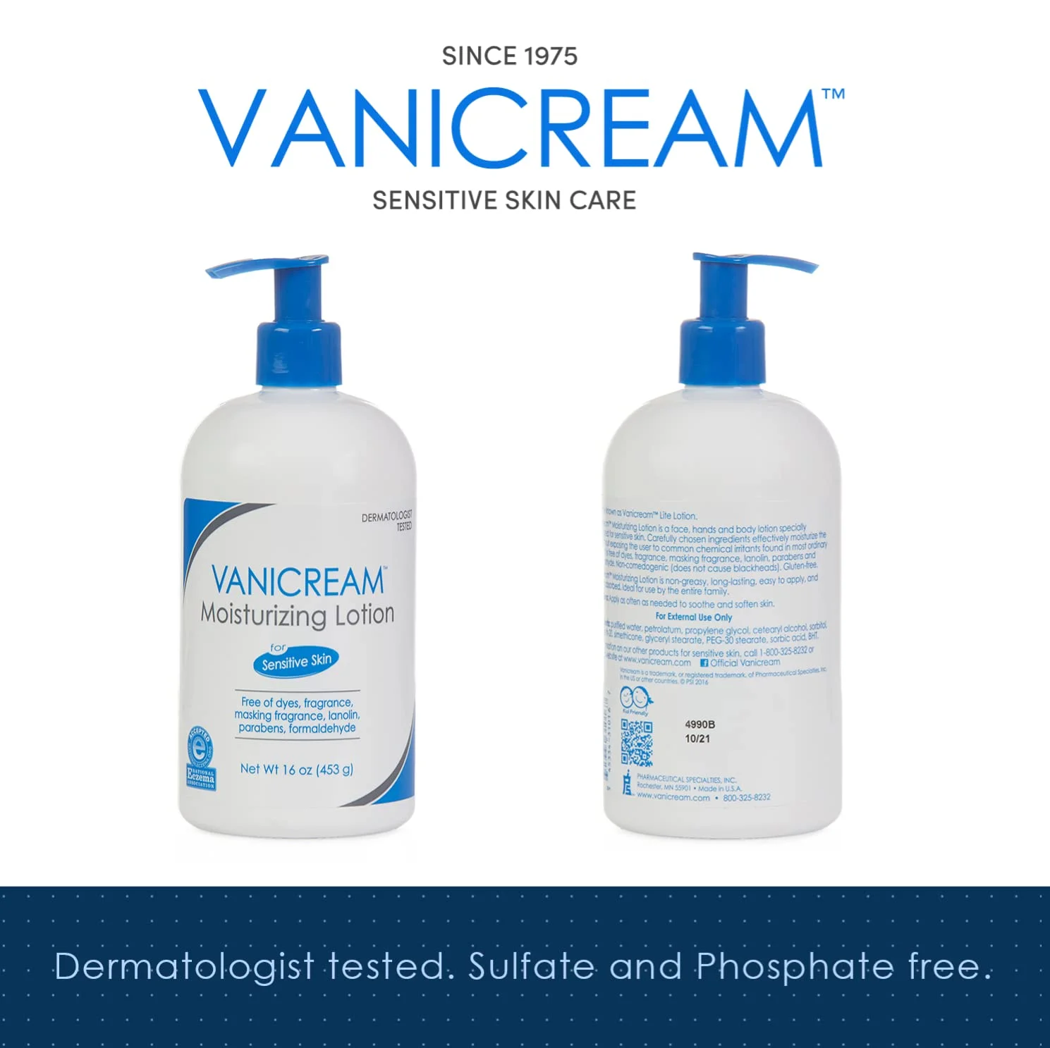 Vanicream Moisturizing Lotion with Pump Dispenser - 16 Fl Oz (Pack of 12) - Formulated Without Common Irritants for Those with Sensitive Skin (Pack of 12) - Image 3