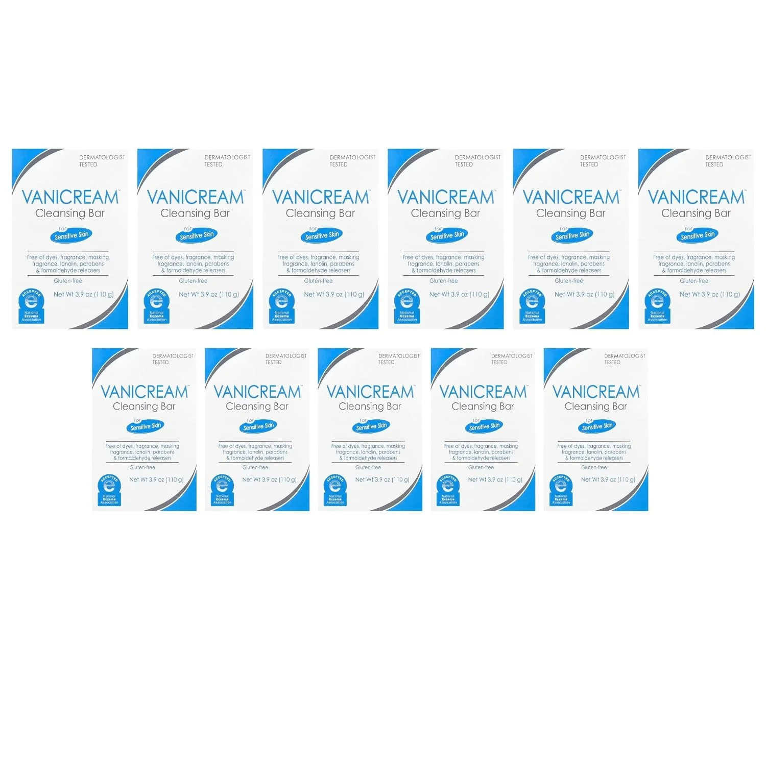 Vanicream Cleansing Bar, Fragrance Free - 3.9 Ounce (Pack of 11)