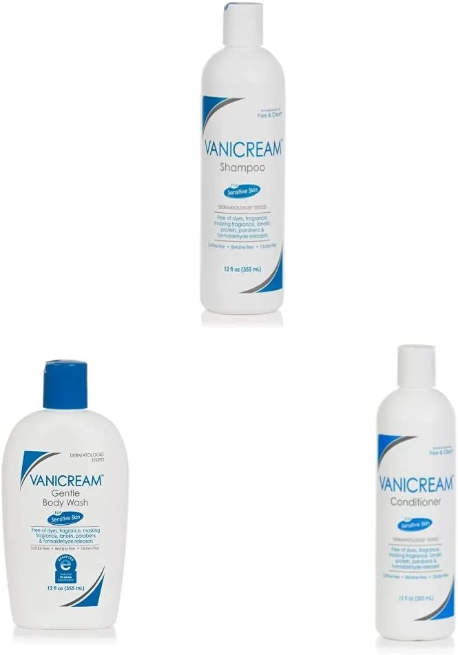 Vanicream Shampoo + Conditioner + Body Wash Bundle (12 Fl Oz Each) - Formulated for Sensitive Skin